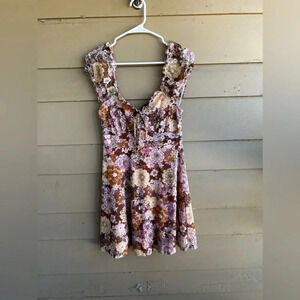 Forever 21 Floral Feminine Peasant Off the Shoulder Dress - Size Small